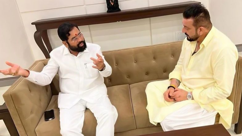 Sanjay Dutt Meets CM Eknath Shinde: संजय दत्त ने महाराष्ट्र के मुख्यमंत्री एकनाथ शिंदे से की मुलाकात (See Photos)