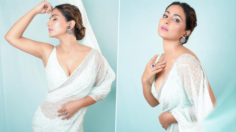 Hina Khan ने सेक्सी वाइट साड़ी में दिखाया बोल्ड और सेक्सी अवतार, Hot Photos हुई Viral