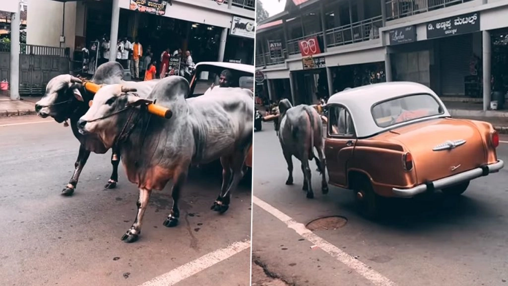 Viral Video: पेट्रोल के आसमान छूते दामों के बीच बैलगाड़ी से जुड़ी कार चलाता दिखा शख्स, देसी जुगाड़ का वीडियो हुआ वायरल