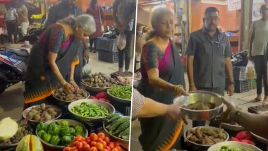 सब्जी मंडी में  खरीददारी करने पहुंची वित्त मंत्री निर्मला सीतारमण, विक्रेताओं और स्थानीय लोगों से बात करती आई नजर- Watch Video