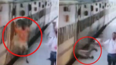 Video: नलगोंडा स्टेशन पर चलती ट्रेन से उतरते समय यात्री गिरा, RPF के जवान ने बचाई जान