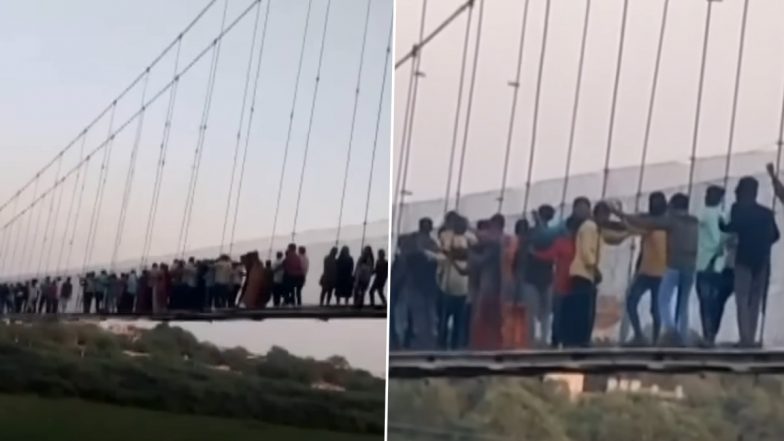 Morbi Bridge Collapse: मोरबी में पुल पर हुए हादसे से पहले का वीडियो वायरल, ब्रिज पर बड़ी संख्या में झूलते नजर आए लोग