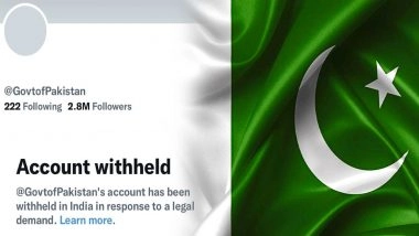 Pakistan Govt Twitter Account Banned: भारत में पाकिस्तान सरकार का ट्विटर अकाउंट बैन, PFI पर लगे प्रतिबंध के खिलाफ किया था ट्वीट