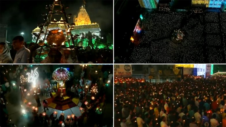 Navratri Beautiful Video: सूरत में अष्टमी के मौके पर तीस हजार से अधिक दीयों के साथ श्रद्धालुओं ने की महा आरती, वीडियो देख मन हो जाएगा प्रसन्न