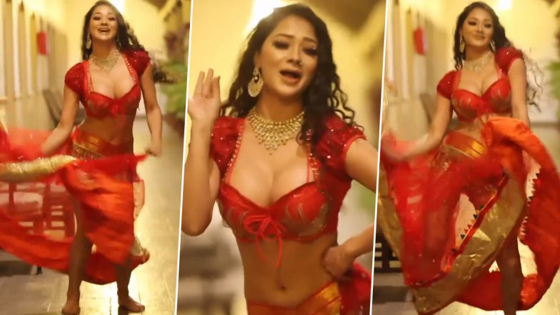 भोजपुरी एक्ट्रेस Namrata Malla ने लाल घागरा ने पहनकर किया गजब का डांस, Sexy Video हुआ Viral