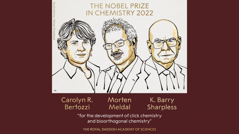Nobel Prize: रसायन विज्ञान के नोबेल पुरूस्कार का ऐलान, कैरोलिन बेरटोजी, मॉर्टेन मिएलडॉल और के. बैरी शार्पलेस को मिला सम्मान