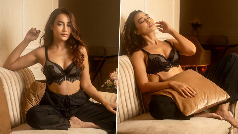 Surbhi Jyoti Hot Photos: टीवी एक्ट्रेस सुरभि ज्योति ने बोल्डनेस से मचाई सनसनी, ब्लैक ब्रा फ्लौंट करती आई नजर 