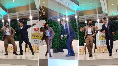 Akshay Kumar ने स्टेज पर साउथ सुपरस्टार Ram Charan संग 'तू चीज बड़ी है मस्त' पर किया धांसू डांस, मजेदार Video हुआ Viral