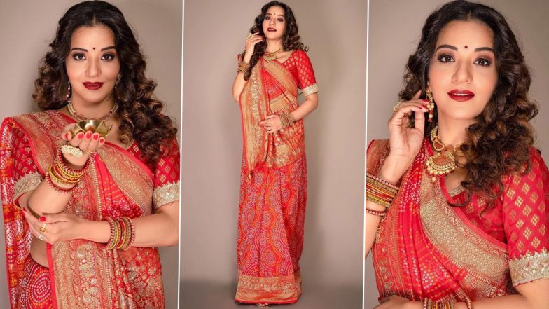 Monalisa Hot Photos: भोजपुरी फिल्मों की हॉट एक्ट्रेस मोनालिसा ने लाल साड़ी में दिखाया खूबसूरत अवतार