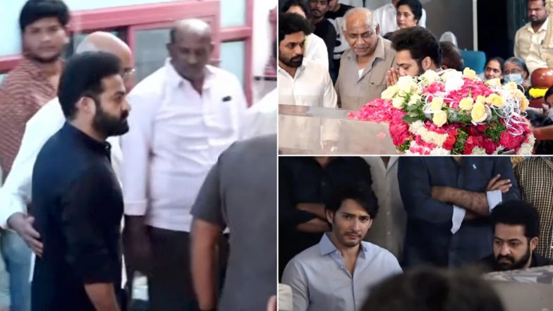 Actor Krishna Garu Passes Away: सुपरस्टार कृष्णा को श्रद्धांजलि अर्पित करने घर पहुंचे Jr. NTR व अन्य सितारे&nbsp;(देखें तस्वीरें)&nbsp;&nbsp;