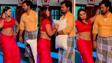 Neelam Giri ने लाल साड़ी पहनकर सेक्सी भाभी स्टाइल में Pravesh Lal संग किया हॉट डांस, रोमांटिक Video हुआ Viral