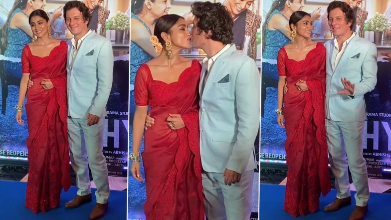 Shriya Saran ने Drishyam 2 की स्क्रीनिंग पर पति Andrei Koscheev को सरेआम किया Lipkiss,रोमांटिक Video हुआ Viral