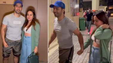 पत्नी Natasha Dalal के साथ फिल्म देखने पीवीआर पहुंचे Varun Dhawan, इस फ्राइडे रिलीज होगी Bhediya (Watch Video)