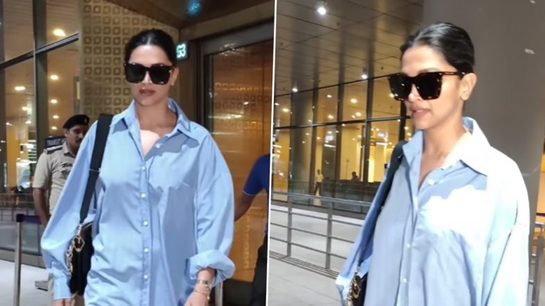 Deepika Padukone स्टायलिश लुक में एयरपोर्ट पर हुईं स्पॉट, एक्ट्रेस की खूबसूरती देख यूजर्स हुए बावले (Watch Video)