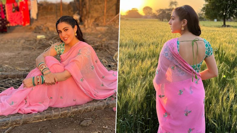 Sara Ali Khan ने साड़ी पहन खटिया पर बैठ गांव का उठाया लुत्फ, एक्ट्रेस का यह रूप देख भौचक्के हुए यूजर्स (See Pics)