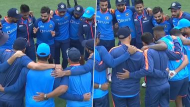 Indian Team Huddle Video: England के खिलाफ मैच से पहले टीम इंडिया आई साथ, विराट-राहुल ने सभी में भरा जोश