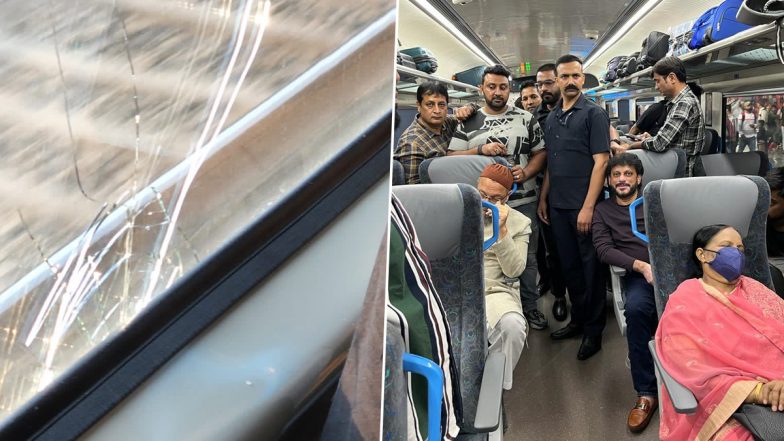 पार्टी प्रवक्ता वारिस पठान का दावा, ओवैसी के 'वंदे भारत ट्रेन' में सफ़र के दौरान गुजरात में फेंके गए पत्थर, शेयर की तस्वीरें- Watch