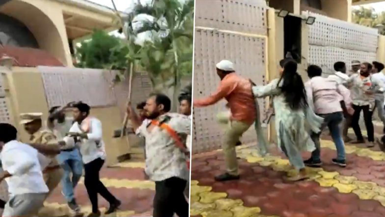 Maharashtra: सुप्रिया सुले के खिलाफ मंत्री अब्दुल सत्तार की विवादित टिप्पणी, NCP कार्यकर्ताओं ने की तोड़फोड़ (Video)