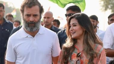 Riya Sen Joins Bharat Jodo Yatra: कांग्रेस पार्टी नेता Rahul Gandhi के नेतृत्व में भारत जोड़ो यात्रा से जुड़ी एक्ट्रेस रिया सेन (See Pics)