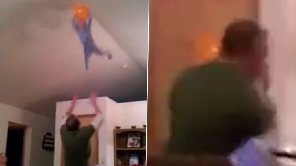 Viral Video: पिता ने बेटे को हवा में उछालकर कराया ऐसा स्टंट, नजारा देख आपके रोंगटे हो जाएंगे खड़े 