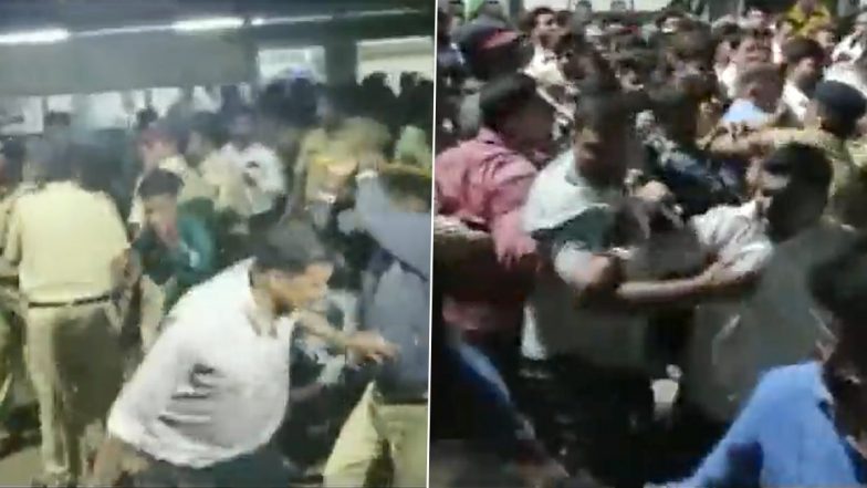 Thane: शिंदे और ठाकरे शिवसेना गुटों के बीच झड़प, पुलिस ने किया लाठीचार्ज (Watch Video)
