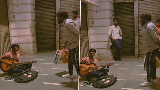 Video: स्ट्रीट म्यूजिशियन के साथ 'मन भार्या' गाना गाते हुए एक शख्स का क्लिप वायरल, सुनें रूहानी आवाज़