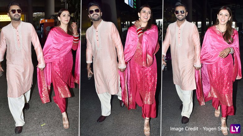 शादी के बाद पति के साथ एयरपोर्ट पर नजर आईं Hansika Motwani, यूजर्स ने लुटाया प्यार (Watch Video)