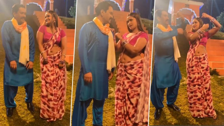 भोजपुरी एक्ट्रेस Neelam Giri ने देसी भाभी स्टाइल में निरहुआ उर्फ Dinesh Lal Yadav संग किया डांस, Hot Video हुआ Viral