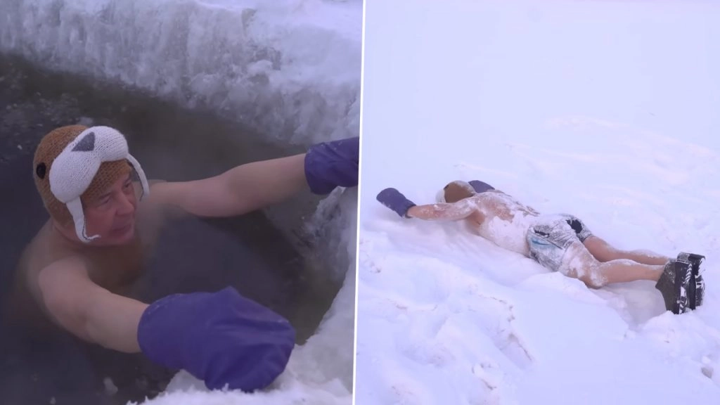 जमी हुई झील को खोदकर नहाने पहुंचा शख्स, माइनस 50 डिग्री तापमान में उसके कारनामे को देख हैरान हो जाएंगे आप 