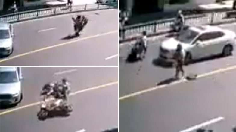 चलाने वाले का एक्सीडेंट करके मौके से बाइक हुई फरार, Viral Video देख आंखों पर नहीं होगा यकीन
