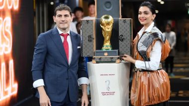 Deepika Padukone Unveils FIFA World Cup Qatar 2022 Trophy: दीपिका पादुकोण ने किया फीफा वर्ल्ड कप कतर 2022 ट्रॉफी का अनावरण, पठान एक्ट्रेस की तस्वीरें और Video वायरल