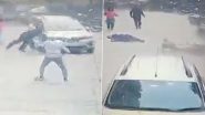 Video पत्नी के साथ टहल रहे प्रोफेसर को तेज रफ्तार कार ने मारी टक्कर, UP के गाजियाबाद की घटना