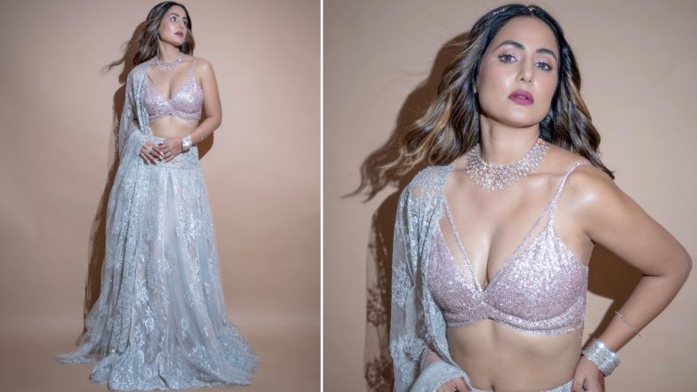 Hina Khan Hot Pics: हिना खान का सिल्वर-ग्रे और रोज गोल्ड लहंगा में दिखा स्टनिंग अवतार, एक्ट्रेस की खूबसूरती देख यूजर्स का दिल हुआ धक-धक (See Pics)