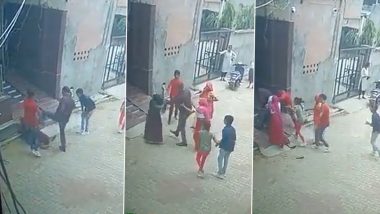 Haryana: सरपंच ने बेरहमी से पत्नी को पीटा, घर की सीढ़ियों पर बरसाई लात (Watch Video)