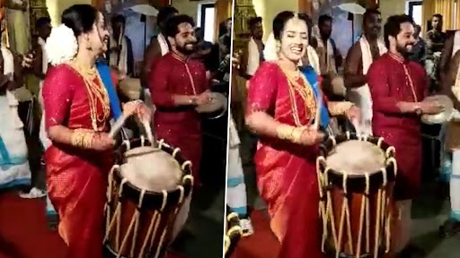 Viral Video: अपनी शादी के दिन दुल्हन ने प्रोफेशनल की तरह बजाया चेंडा मेलम, वीडियो हुआ वायरल