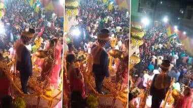Fight in Marriage: शादी के दौरान बारातियों में हुई मारपीट, विवाह छोड़ झगड़ा देखने लगे दूल्हा- दुल्हन, देखें वीडियो
