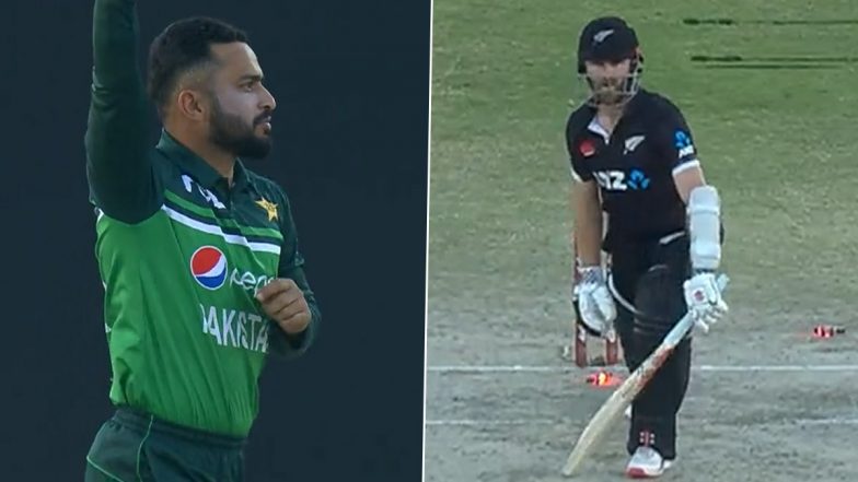 PAK vs NZ ODI Series: मोहम्मद नवाज़ ने केन विलियमसन को किया Bowled, बोल्ड हुए तो कीवी कप्तान ने दिया हैरान करने वाले रिएक्शन (Watch Video)
