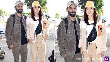 Anushka Sharma And Virat Kohli Pics: अनुष्का शर्मा और विराट कोहली एयरपोर्ट पर साथ में आए नजर, यूजर्स हार बैठे दिल (View Pics)