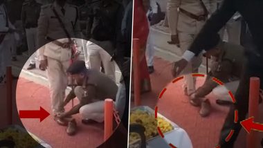 Arwal SP Video: अरवल के एसपी की अफसरशाही, जूनियर सिपाही से जूता पहनाने के बाद बंधवाए फीते