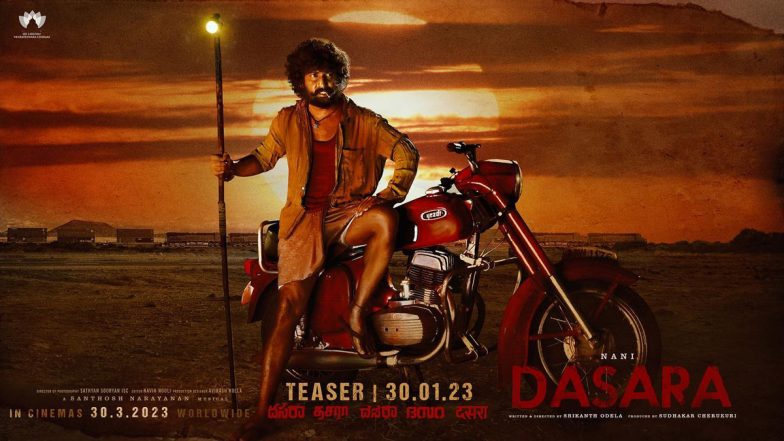 Dasara Teaser Release Date: साउथ सुपरस्टार Nani की फिल्म &lsquo;दसरा&rsquo; का टीजर 30 जनवरी को होगा रिलीज, सामने आया फिल्म का इंटेंस पोस्टर (View Poster)