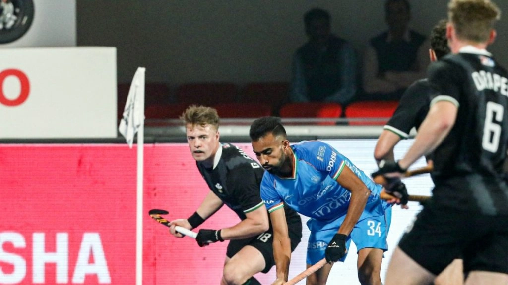 कप्तान हरमनप्रीत सिंह ने 59वें मिनट में पेनल्टी कॉर्नर को गोल में बदला