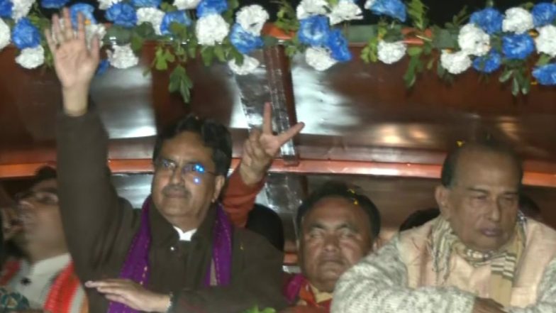Agartala: त्रिपुरा के सीएम माणिक साहा ने आगामी विधानसभा चुनाव से पहले जन विश्वास यात्रा में लिया भाग