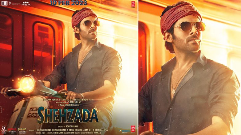 Shehzada First Look Poster Out: Kartik Aaryan ने 'शहजादा' के फर्स्ट लुक पोस्टर के साथ किया फिल्म के ट्रेलर का ऐलान, 10 फरवरी को रिलीज होगी फिल्म (View Poster)