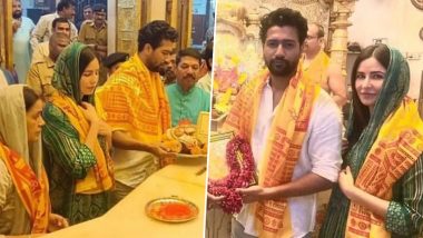 Katrina Kaif-Vicky Kaushal Visits Siddhivinayak Temple: विकी कौशल पत्नी कैटरीना और मां के साथ पहुंचे सिद्धीविनायक मंदिर, एक्टर ने बप्पा का आशिर्वाद ले शुरु किया नया साल (See Pics)