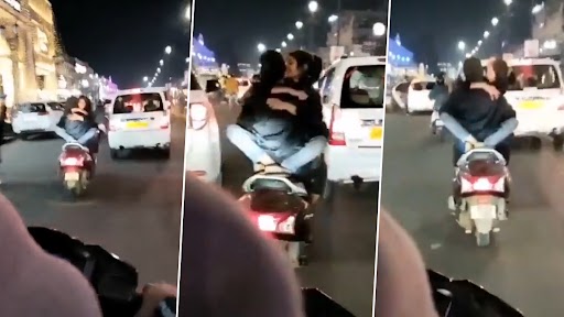 Video: हजरतगंज में स्कूटी पर रोमांस कर रहे कपल का वीडियो वायरल, हुए गिरफ्तार