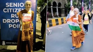 Video: 80 वर्षीय महिला साड़ी में मुंबई मैराथन में दौड़ी, लोगों के लिए बनीं मिसाल, देखें वीडियो