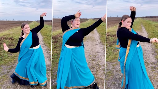 Dance Video: जर्मन महिला ने साड़ी पहन फाल्गुनी पाठक के गाने 'मैंने पायल है छनकाई' गाने पर किया डांस, वीडियो वायरल