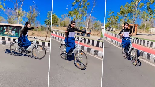 Risky Stunt Video: साइकिल चलाते हुए महिला ने की स्किपिंग, खतरनाक स्टंट का वीडियो वायरल