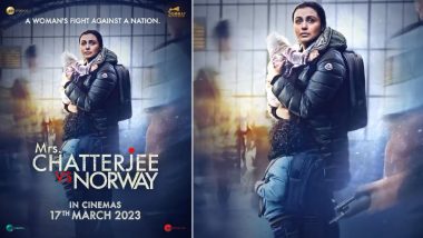 Mrs Chatterjee Vs Norway Release Date: Rani Mukerji स्टारर फिल्म 'मिसेज चटर्जी वर्सेस नॉर्वे' के फर्स्ट लुक पोस्टर के साथ रिलीज डेट का हुआ ऐलान, 23 फरवरी को रिलीज होगा ट्रेलर (Watch Video)