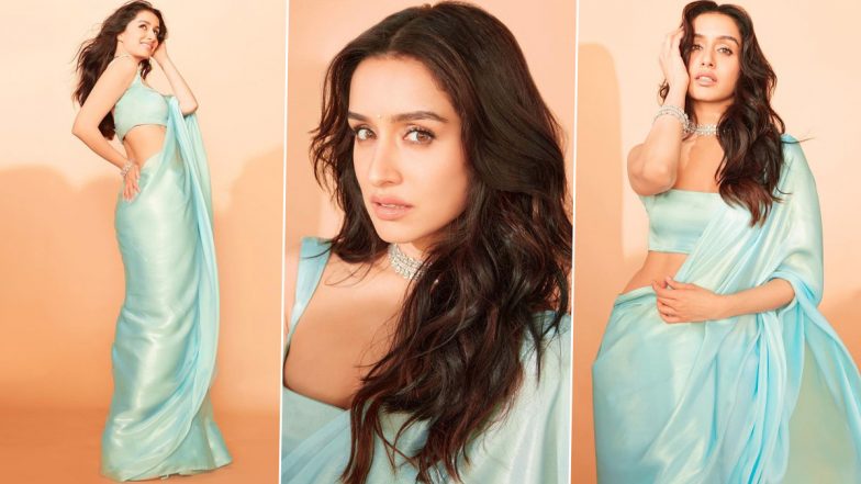 ब्लू साड़ी में Shraddha Kapoor का दिखा आकर्षक लुक, एक्ट्रेस की खूबसूरती के कायल हुए यूजर्स (View Pics)